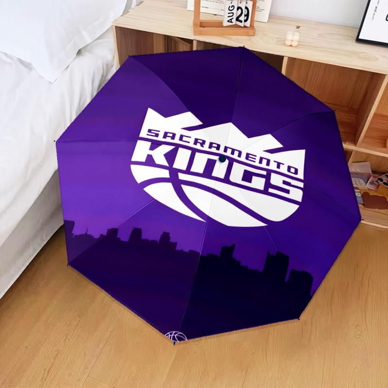 Sacramento Basketball Logo Umbrella Folding umbrella, automatic umbrella 8-Frame for Travel, camping Use Gift for Halloween Christmas