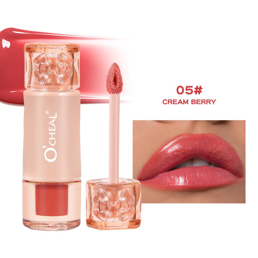 OCHEAL Cross Border Velvet Mirror Matte Lip Gloss Lipstick Moisturizes and Nourishes Not Easy To Stick To Cup White Lip Gloss