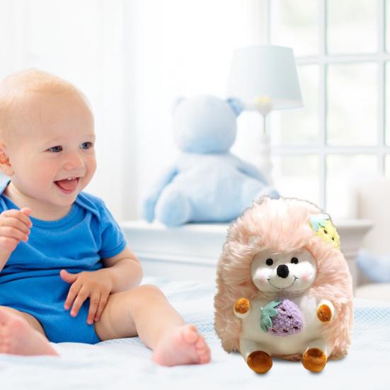 Yousheng Fruit Hedgehog Plush Toy Strawberry Pineapple Animal Plushie Stuffed Doll Pillow Home Office Bedroom Sofa Couch Decoration Kids Adults