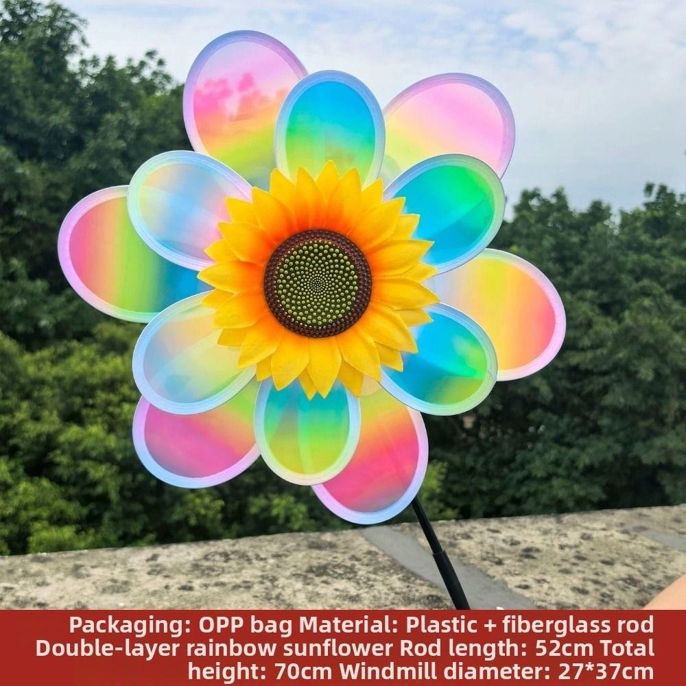 PVC Sunflower Windmill Multistyles Stake Standing Lawn Flower Pinwheel  Outdoor Party Picnic Decor