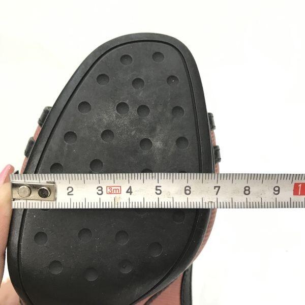 TOD’S Sandals Women’s 36.5 23.0-23.5 Black Pink Ribbon Pumps(USED)