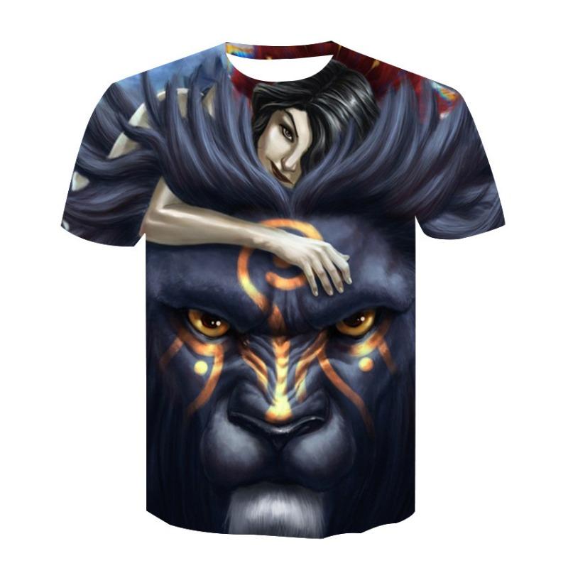 Men's Women's T-shirt with Tiger Lion Leopard Portrait Pattern 3D Digital Print Loose Short Sleeved Top T-Shirts Men’s