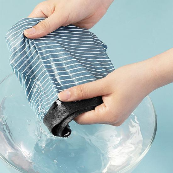 Men Boxers Soft Breathable U Convex Striped Print Mid Waist Stretchy Moisture-wicking Elastic Waist Quick Dry Anti-septic Men Underpants Underwear