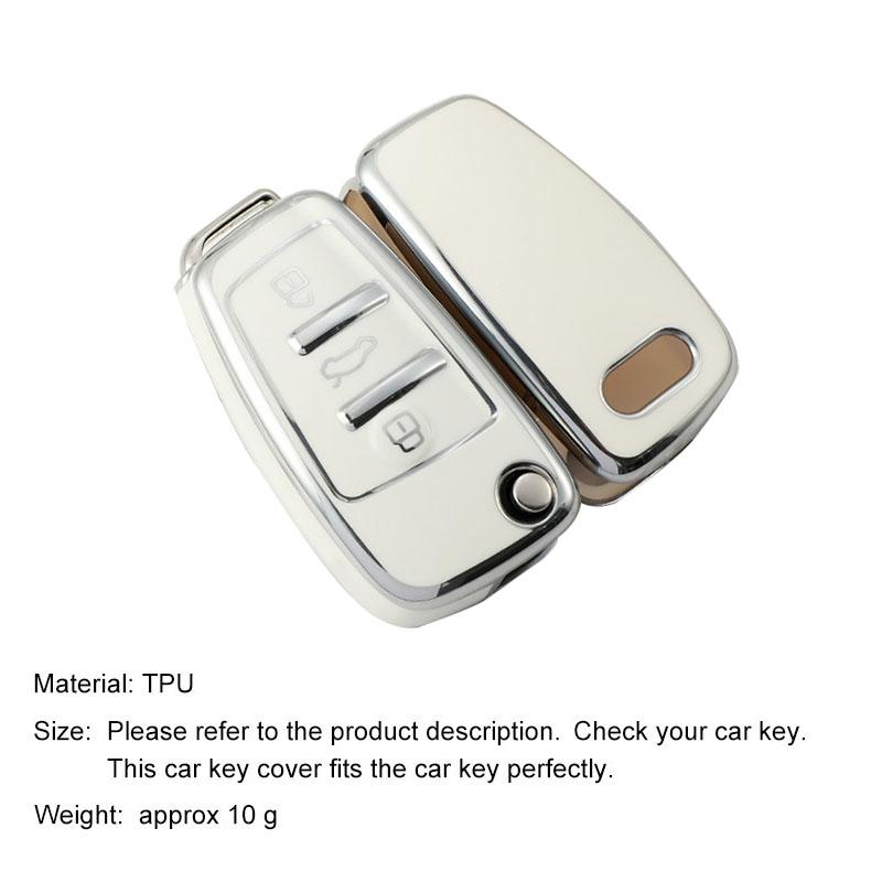 Auto Shell Fob For A1 A3 A4 A5 A6 A7 Q3 Q5 S6 B6 B7 B8 C6 8P 8V 8L TT RS Soft TPU Car Folding Key Case Bag Cover Protector