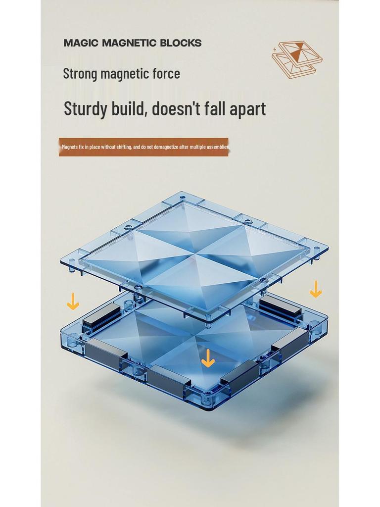 Children's 4D Colorful Magnetic Building Blocks - Strong, Educational Emerald Tiles