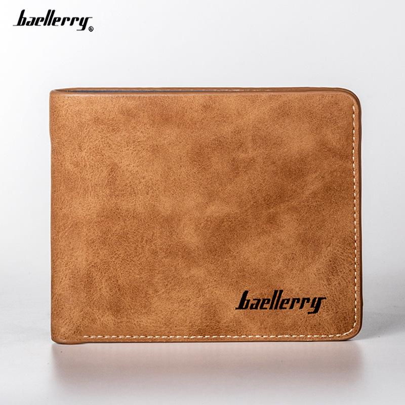 Baellerry Short Style Mens Wallets Business Card Holder Faux Leather Bifold Wallet Purse for Men Gifts GZW
