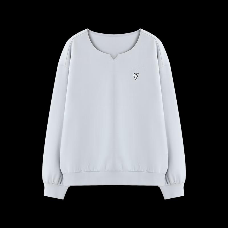 Mohan Yimei Women's Loose V-neck Embroidered Sweatshirt