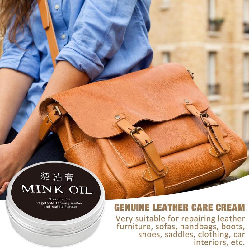 Leather Cleaning Cream Mink Oil Leather Conditioner Waterproof Leather Boot Conditioner Saddle Oil Leather Care Softener Cream