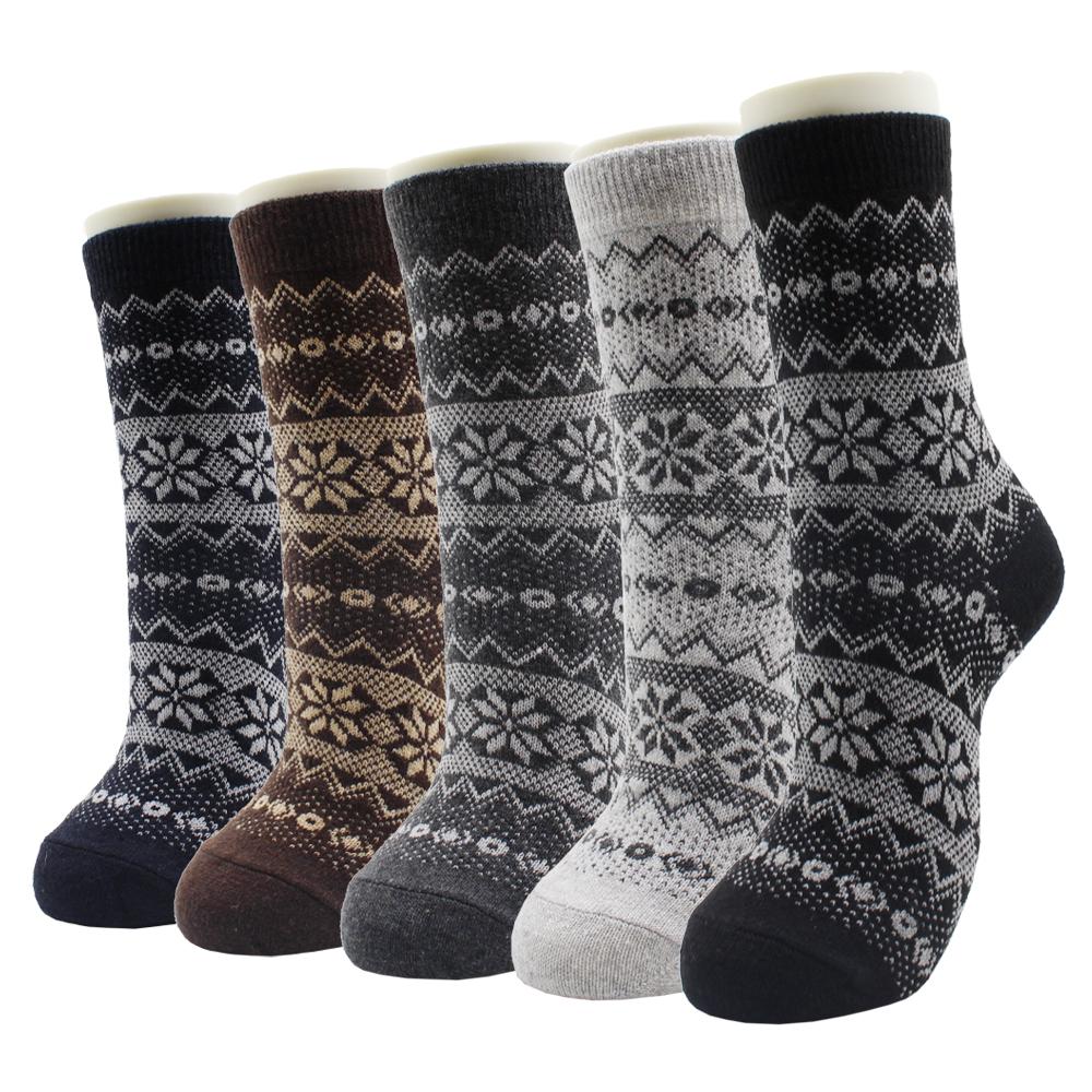 5 Pairs New Autumn and Winter Thicken Warm Men Wool Socks Pure Color Ethnic Imitation Mink Cashmere Casual Men Socks