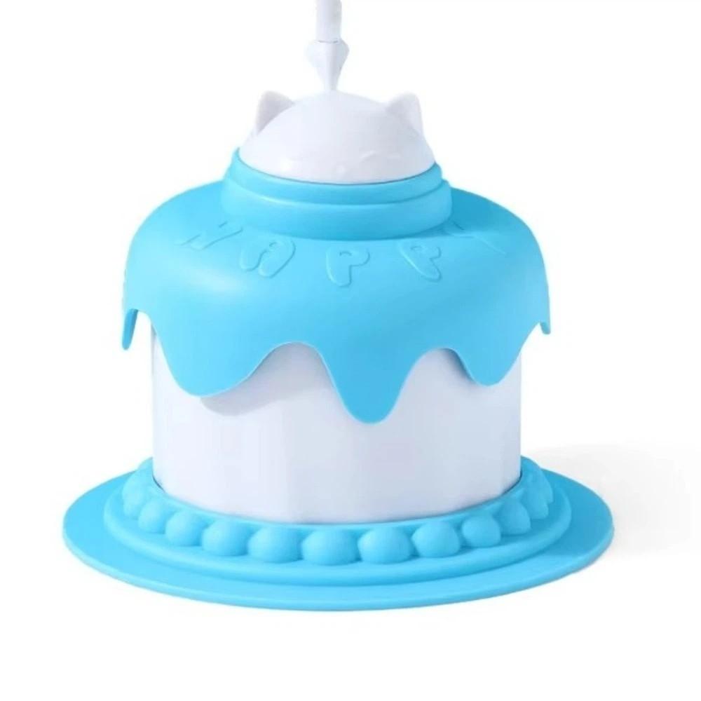 

Multi-functional Cat Birthday Cake Bowl Cartoon Shaped Slow Feeder Bowl Birthday Celebration синий