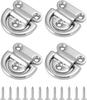 4Pcs Marine Folding D-Ring Anchor Points, 316 Stainless Steel Heavy Duty Tie Down Eyebolts For Boat Truck Trailer Cargo Securing