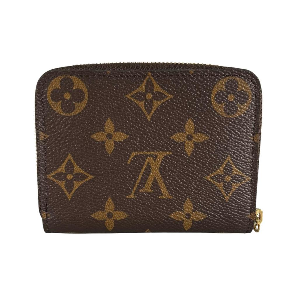 LOUIS VUITTON Monogram zip around coin purse Monogram canvas Brown unisex M60067 Used