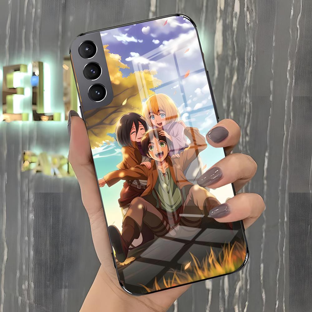 A-Attack On Titan Anime Phone Case For Samsung A25 A13 A33 5G A54 A36 A35 A56 A52 A14 Shockproof Glass Cover