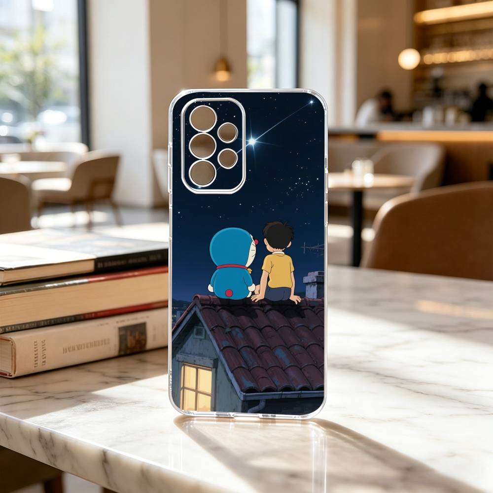 Cute Cartoon Z-Doraemon Shockproof Phone Case For Samsung S25,S24,S21,S22,S23,S30,Ultra,S20,Plus,Fe Transparent Cover