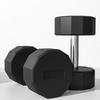 Set of 2 12-Sided Dumbbells 15 Kg In Metal and Rubber with Non-Slip Grip, 26x15.5x15.5 Cm, Black