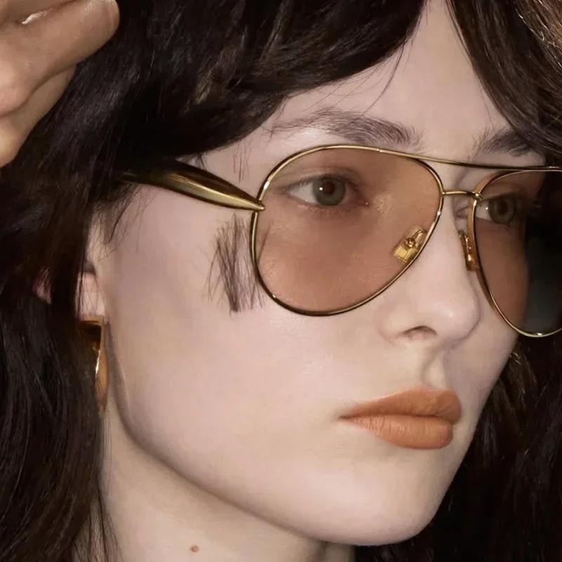 Premium Metal Round Shape Thick Frame Stylish Famous Style Sunglasses Casual UV400 Protection Protection Spectacles Women Sunglasses