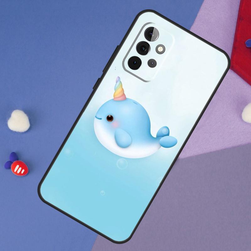 Cute Sea Narwhal Quotes Case For Samsung Galaxy A13 A16 A26 A36 A56 A06 A55 A35 A15 A54 A34 A14 A53 A12 A22 A32 A52