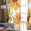 Plants Watercolor Grass Leaves Sunflowers Bedroom Curtains Tulle Sheer Curtain Living Room Home Decor Voile Drapes