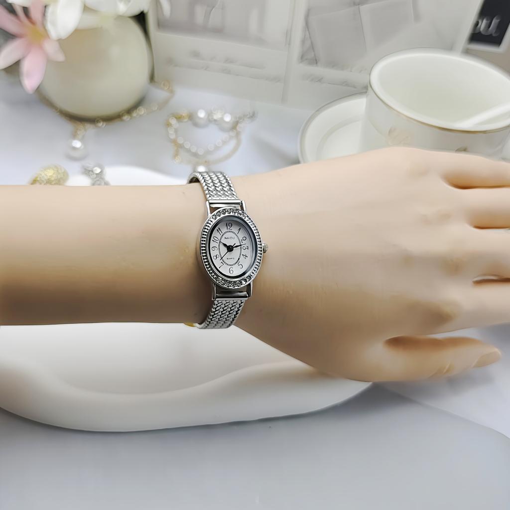 Retro Braided Stainless Steel Mesh Strap Bohemian Style Women's Quartz Watch