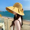 2026 Big Eaves Sunscreen Hat Women'S Summer Visor Hat Color Glue Uv Protection Bow Hat Casual Beach Hat
