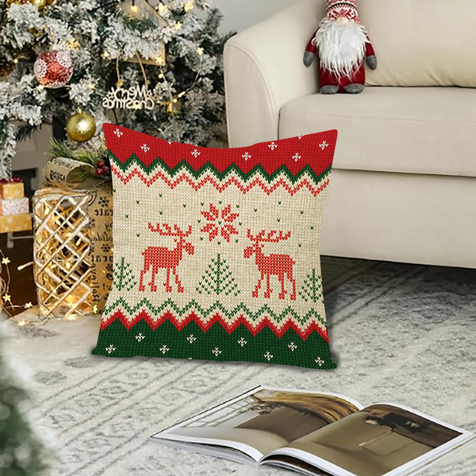 

Рождественские наволочки для рождественских украшений, красные снежинки 18x18 дюймов и рождественские украшения, наволочки для подушек для дивана One Size