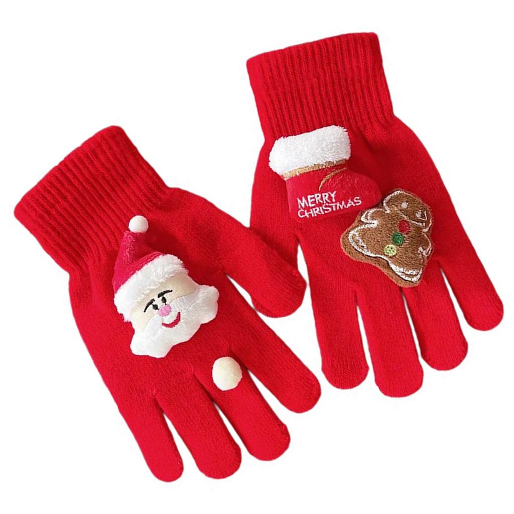 Christmas Gingerbread Man Gloves for All Ages Soft Knitted Gloves Lovely Festival Theme Hand Gloves for Christmas Wear