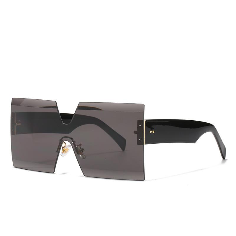 

Rimless Oversized Sunglasses Women For Men Luxury Brand Designer Vintage Sunglasses Popular Rivet Shades Uv400 As the picture