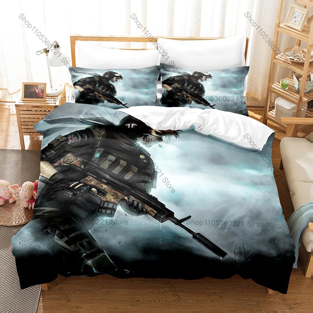 Call Of Duty Simon Ghost Riley Bed Set 3D Printed Duvet Cover Pillowcase Bedding Set For Boys Game Fans Home Textile
