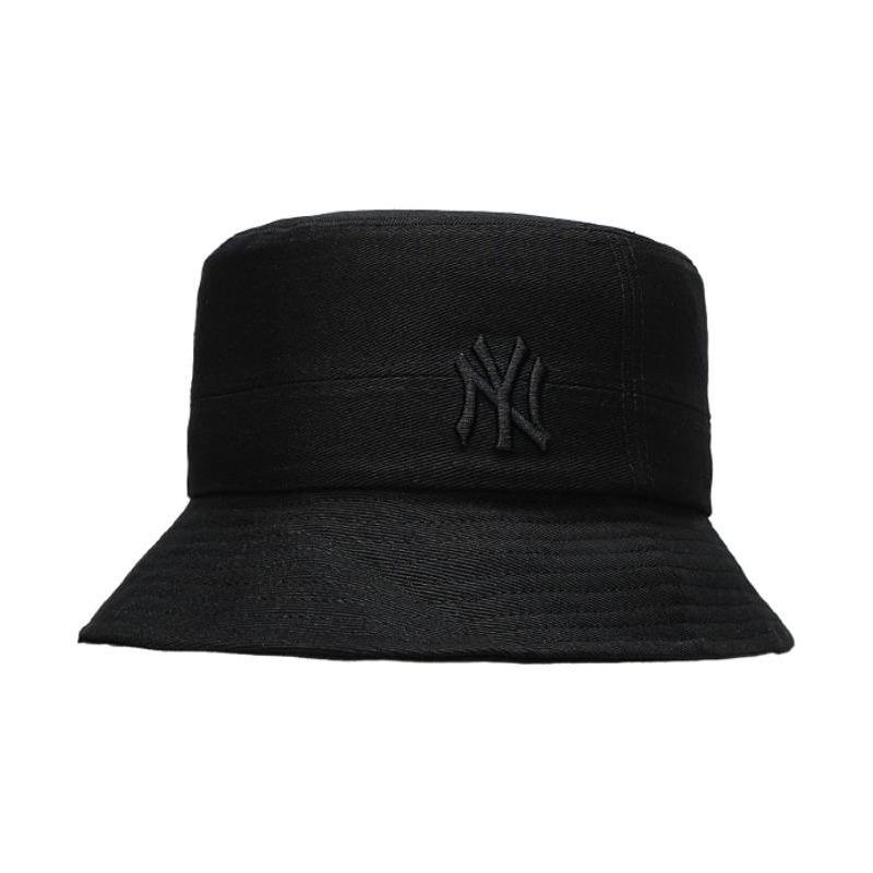 MLB Letter Embroidery Printing Nylon Fisherman Hat Same Style for Men and Women Black 57 Without Packaging