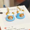 Mini Sanx Rilakkuma Keychain Kawaii Korilakkuma Jingle Bell Backpack Pendant Mount Fuji Cartoon Bear Decoration Bag Charm Gifts