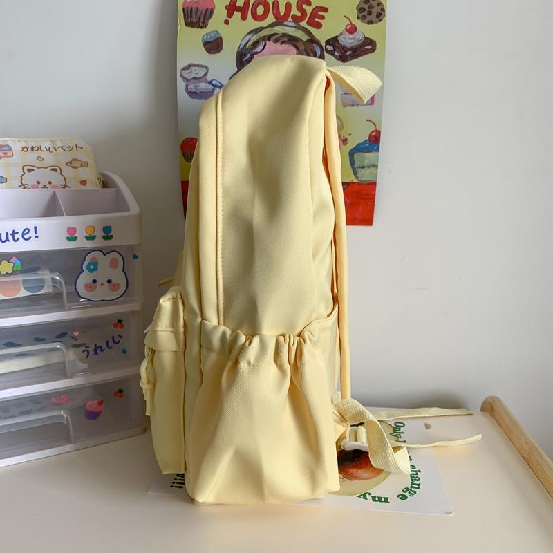 Teenage Backpack Solid Color Student Schoolbag Large Capacity Backpack