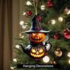 Automobile Pendant Lightweight Acrylic Rearview Mirror Decoration 2D Pumpkin Design Safety Anti-Blocking Cat Pendant