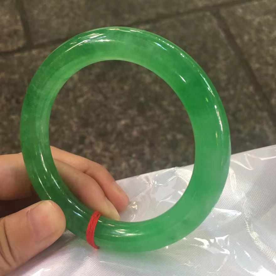 Imperial Green Burmese Jadeite Bracelet – Full Green, Ethnic Style, High-Grade Ice-Waxy Texture Gift.