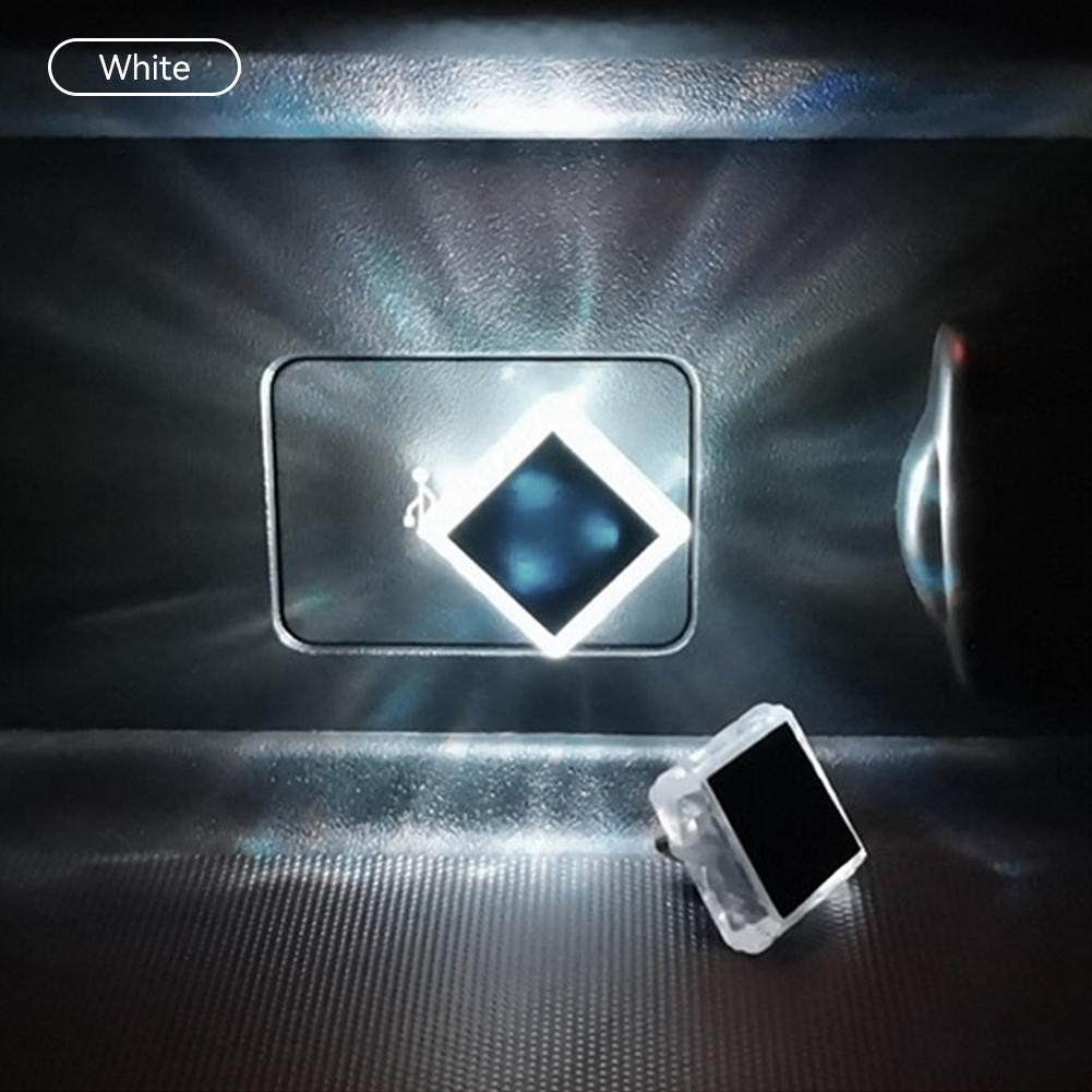 Car Interior USB Ambient Atmosphere Light LED Decorative Signal Lights Auto Reading Lamp Decorations Diamond Triangle