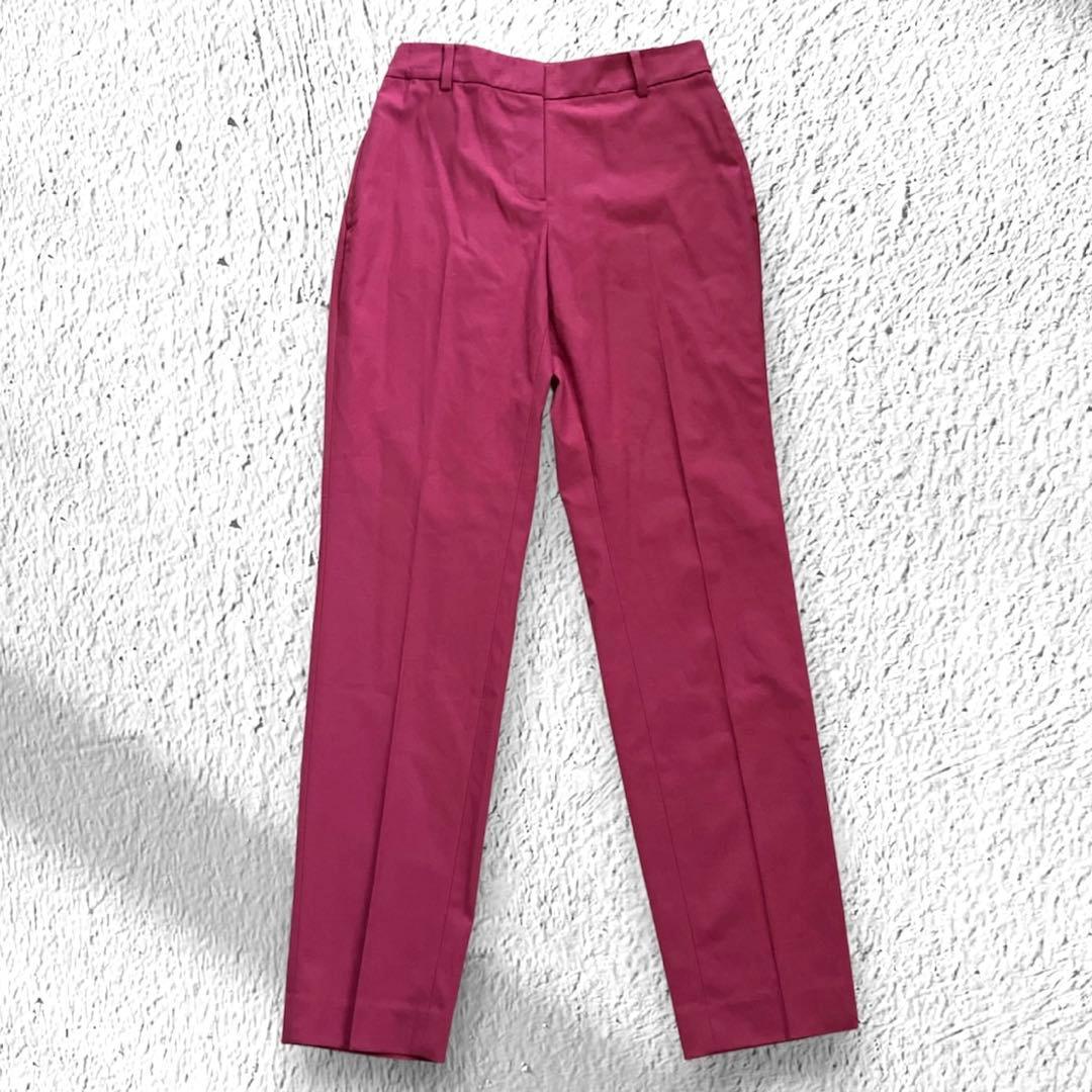 PLST Linen Blend Stick Pants S Longer Pink