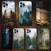 Forest Landscape Phone Case For iPhone 16,15,14,13,12,11 Plus,Pro Max,XS,X,XR,SE,Mini,8,7,Soft Silicone Black Cover