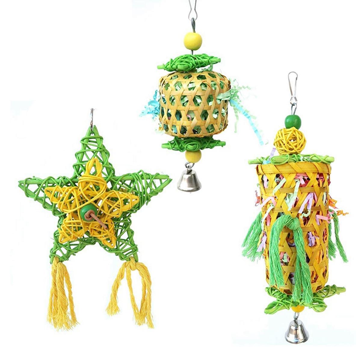

Resistant Foraging Hanging Shredding Shredder Toy Chewing Toys Bird Accessories Parrot Supplies 3PCS/Set