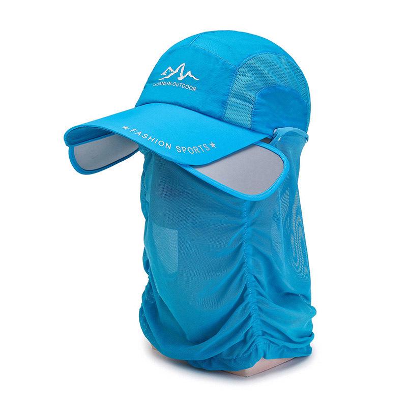 Detachable Neck Protector Sunscreen Baseball Cap with Telescopic Brim for Men & Women