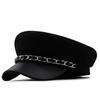 Simple cotton chain flat top duck tongue navy hat women's autumn and winter new fashion versatile British retro hat