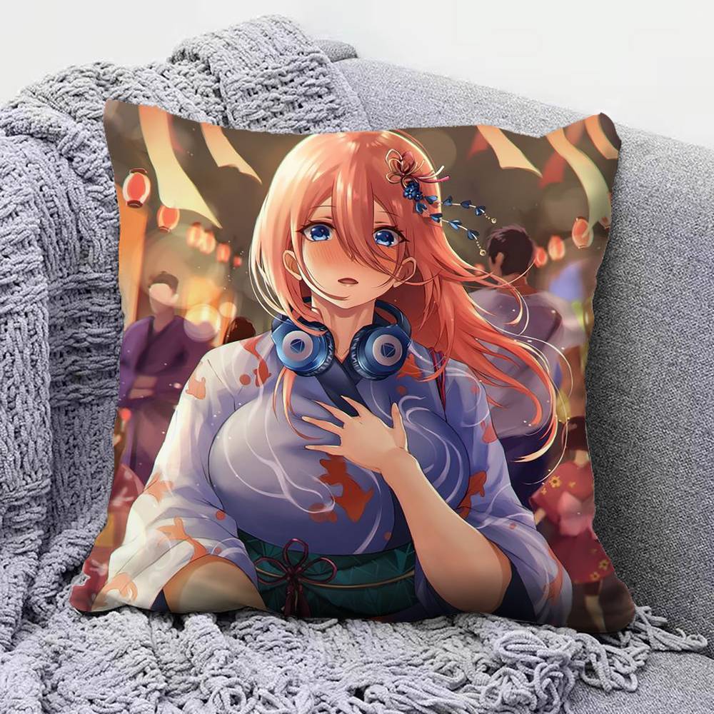 Miku Nakano toubun no hanayome Pillow Covers Home Sofa Cushion Covers and Aecorative Custom