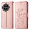 For OnePlus 13R 5G Wallet Case Butterfly Floral Imprint PU Leather Phone Cover with Wrist Strap