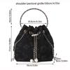 Fashion Nylon Shoulder Bags Pleated Floral Design Circle Handheld Handbag Exquisite Chain Crossbody Bag Ladies