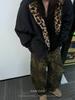 Men's Trendy Vintage Leopard Print Reversible Cotton Jacket with Thickened Anti-Rabbit Fur - American Retro Winter Coat