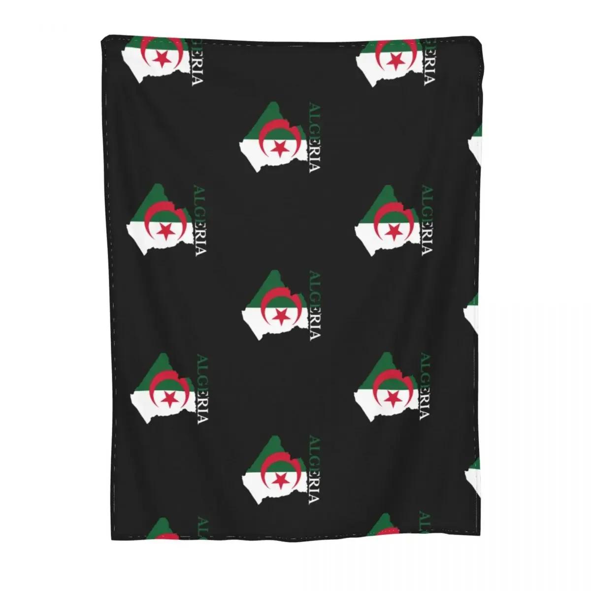 Algeria Flag Map Blankets Coral Fleece Plush Spring/Autumn Algerian Heart Thin Throw Blanket for Bedding Couch Plush Thin Quilt 75cmx90cm