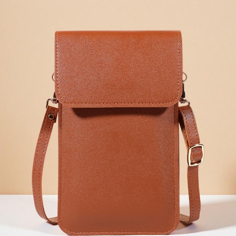 Damen Touchscreen PU-Leder Crossbody Handytasche - Klein, Einfach, Vertikaler Stil für den Sommer