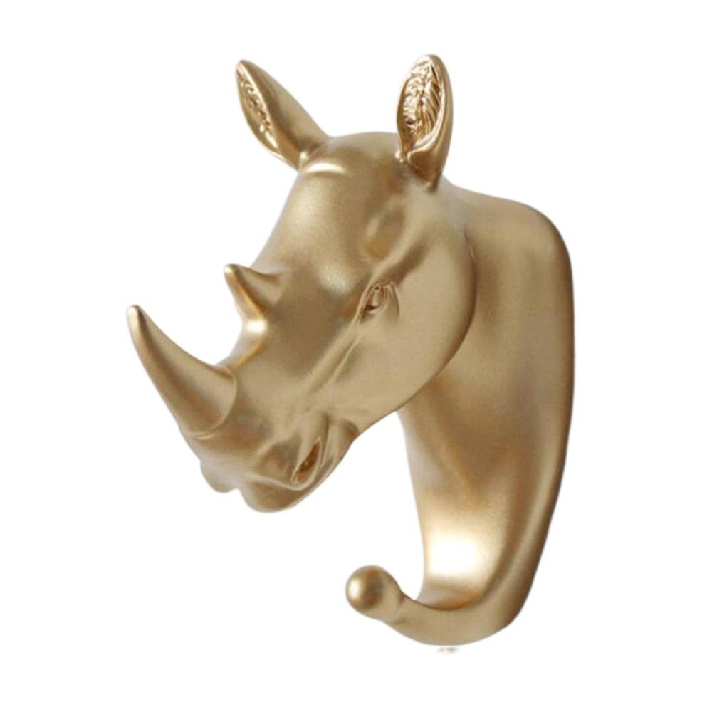 Wall Mounted Wall Hanging Decoration Resin Wall Keys Holder Animal Head Decorative Hook  Door