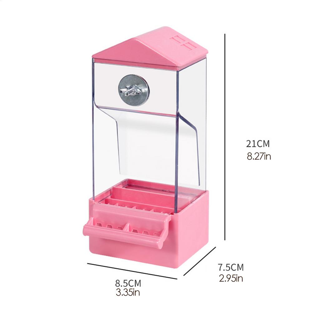 Vogel Futterspender für Käfig Auto Papageien Futterspender für Käfig Außen Transparent Anti-Spritz Vögel Futterbehälter für Kanarienvogel Sittich