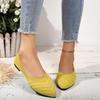 Pointed Toe Flat Shoes Solid Color Knitted Women'S Shoes Casual Breathable Ballet  De Mujer Flats Women Loafers Sneakers