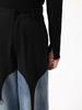 Herbst Europäischer Amerikanischer Stil Schwarz Blau Unregelmäßiger Patchwork Weiter Bein Laufsteg Jeans für Damen