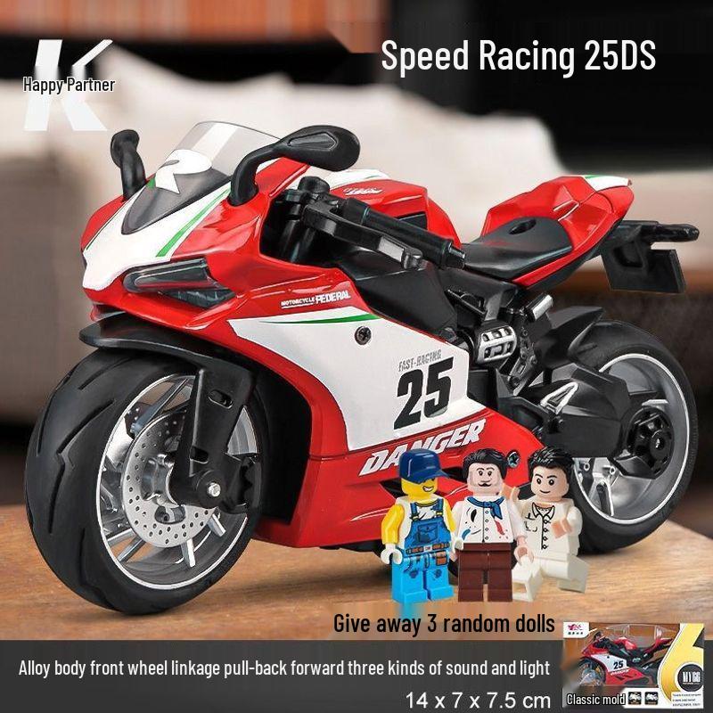 Alloy Motorcycle Model Toy for Boys - Racing Car Ornament and Decompression Toy